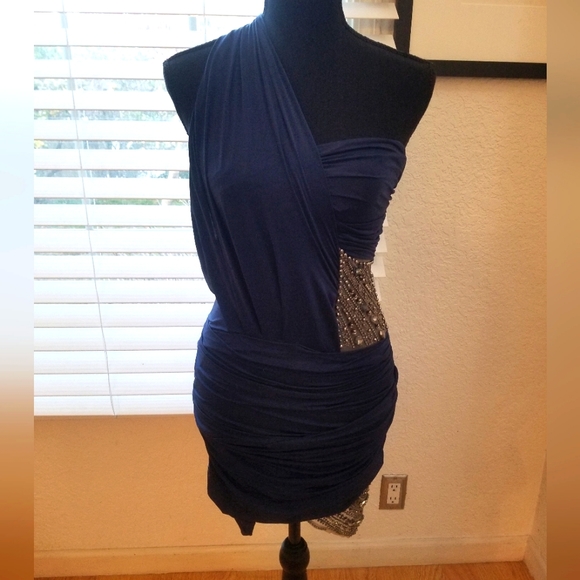 Caribbean Queen Dresses & Skirts - NAVY BLUE STUDDED DRESS